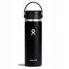 Hydro Flask 20 uncijų plataus burnos lanksčiojo dangtelio (591 ml) termo butelis – juodas