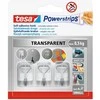 Drabužių kabliukas Tesa Powerstrips, 3 vnt., skaidri