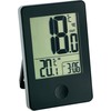 Orų stotis TFA Termometras su laikrodis nuo -20 iki + 60 ° C baterijos 2 x AAA juoda (30.3051.01)