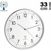 TFA TFA analoginis radijo valdymo sieninis laikrodis (baltas / sidabrinis)
