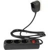 REV Multiple Socket Outlet 3+1-fold 2m + jungiklis juodas