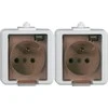 Timex Elektro Timex Jantar Dvigubas lizdas 2P+Z, atsparus purslams su dūmų gaubtu, baltas GNT-6J L BI