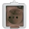 Timex Elektro GNT-16J L BI Jantar vienvietis lizdas 2P+Z atsparus purslams su dūmų gaubtu spalva balta GNT-16J L BI