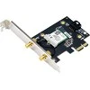 Asus PCE-AXE5400 "WiFi 6E PCI-E" adapteris su 2 išorinėmis antenomis. Palaiko 6 GHz dažnių juostą, 160 MHz, Bluetooth 5.2, WPA3 tinklo apsaugą, OFDMA ir MU-MIMO