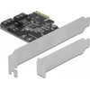 Delock 2 prievadų SATA PCI Express x1 plokštė – žemo profilio formatas