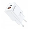 Tiross MORRE Įkroviklis USB/USB-C 30W BALTA