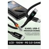 Tiross MORRE USB-C įkrovimo laidas 100W 1,5m SU LED EKRANU