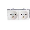 TKH Securitynet WP45X4575 Modulinis dvigubas lizdas be spynos, baltas, praėjimo jungtis WP45X4575