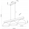 TKKRYWULT pakabinamas šviestuvas Tk Lighting Oslo 4712 pakabinamas šviestuvas 3x15W E27 balta/medinė
