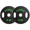 TOG10 2 x 10 kg olimpinės lėkštės su guma, 2 x 10 kg HMS
