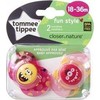 TOMMEE TIPPEE silikoninis čiulptukas FUN STYLE, 18-36 mėn., 2 vnt., 43340403
