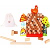 Tooky Toys Paimtas žaislas Jenga krintantis vištienos medinis ūkis