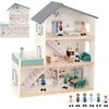 Tooky Toys Medinis TOOKY TOY lėlių namas su figūrėlėmis