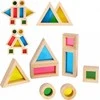 Tooky Toys Žaisliniai mediniai spalvingi veidrodžių blokai 8 rinkiniai. FSC