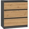 Top E Shop Komoda - Topeshop M3 Antracitas/Amatininkas