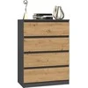 Top E Shop Komoda - Topeshop M4 Antracitas/Amatininkas