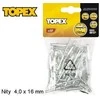 Kniedės aliuminės 50vnt. Topex | 4,0x16mm