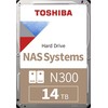 Toshiba HDD NAS N300 3.5" 14TB / 7.2k / SATA / 512MB / Reliability: 24x7, 180TB per year, 1.2M hours / 3Y Garantija (RETAIL HDWG31EEZSTAU) Toshiba Hard Drive N300 NAS 7200 RPM 14000 GB 512 MB