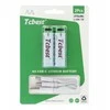 TCBEST įkraunama baterija R6 (AA) 1850 mAh su C tipo lizdu + laidas USB A į 2 x C tipo jungtys (2 vnt.)