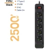 Transcend Riff F25U 2m pagarinātājs ar 3 Ligzdām + 3 USB + 1 USB-C