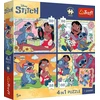 Trefl Dėlionė 4x88 vnt. - Lilo & Stitch + kolekcinis plakatas