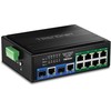 Šakotuvas TRENDnet 10 prievadų pramoninis gigabitas, 400 W PoE++ DIN bėgio komutatorius
