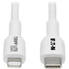 Tripp Lite M102AB-01M-WH 3,3 pėdų USB-C–Lightning sinchronizavimo įkrovimo laidas, baltas