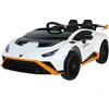 Lean Cars Vienvietis elektromobilis vaikams Lamborghini Sto Drift, baltas