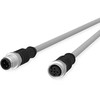 Triton METZ CONNECT M12 jutiklio/pavaros kabelis, kodas A, M12 kištukas tiesus - M12 lizdas tiesus, pilkas, 2 m