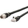 Triton METZ CONNECT M12 kištukas-RJ45 kištukas, 4 kontaktų, X kodavimas, juodas, 5 m