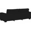 Trivietė sofa, juoda, 220x77x82 cm, audinys