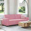 Trivietė sofa, rožinė, 220x78x84 cm, aksomas