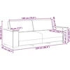 Trivietė sofa, rožinė, 220x78x84 cm, aksomas