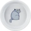 Trixie Bowl, katėms, pilkai, keramikos, 0,25l / 13cm, su katės atspaudu