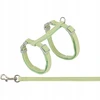 Trixie katėms skirtas petnešos su pavadėliu, katėms, veliūrinės, 28–45 cm/10 mm, 1,20 m, žalios