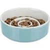 Trixie Slow Feeding, keraminis dubuo, šunims/katėms, pilka/mėlyna, 1,1 l/17 cm, sulėtina ėdimą
