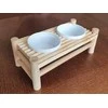 Trixie Stovas su dubenimis graužikams ir triušiams, medinis/plastikas, 24x10x8,5cm/2x150ml