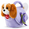 Trudi Pliušinis žaislas - šuniukas violetiniame krepšyje, 26 cm