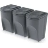 Prosperplast Sortibox rūšiavimo šiukšliadėžė 3 x 35 l, pilka (IKWB35S3-405U)