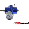 Mėlynas TurboWorks kuro slėgio reguliatorius su manometru