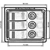 TurboWorks_F Jungiklis skydelis ALU, ON-OFFx3, BA 1x5A 1x10A 1x15A IP68