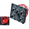 TurboWorks_F Jungiklis skydelis 12V SPST / ON- OFFx5, 2xUSB, 3B 15A IP68