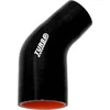 Juoda silikoninė redukcinė alkūnė 70-102mm 45 laipsnių