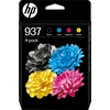 HP 937 juoda keturių spalvų pakuotė + spalvos