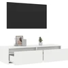 TV staliukas Televizoriaus spintelė su LED apšvietimu, balta, 100X35,5x25 cm