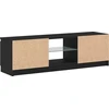 TV staliukas TV spintelė su LED lemputėmis, juodo ąžuolo spalvos, 120x30x36 cm, inžinerinė mediena