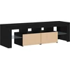 TV staliukas TV spintelė su LED lemputėmis, juodo ąžuolo spalvos, 140x36,5x40cm, inžinerinė mediena