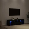 TV staliukas TV spintelė su LED lemputėmis, juodo ąžuolo spalvos, 140x36,5x40cm, inžinerinė mediena