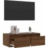 TV staliukas Televizoriaus spintelė su LED, ruda ąžuolo, 75x35,5x25 cm