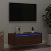 TV staliukas Televizoriaus spintelė su LED, ruda ąžuolo, 75x35,5x25 cm